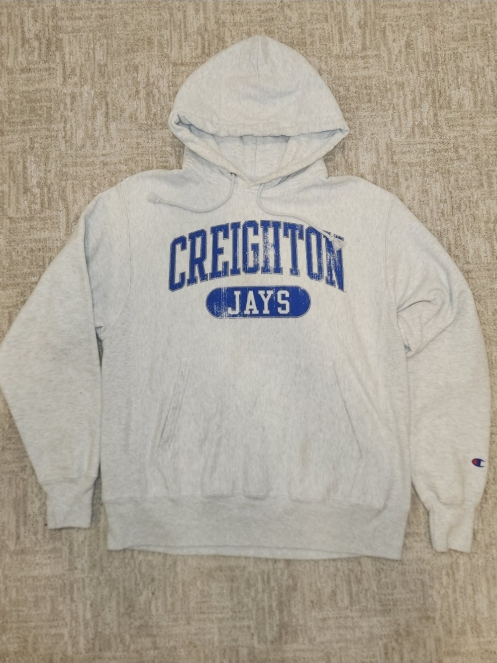 Vintage Y2K Champion Reverse Weave Grey Mens Size Medium Hoodie Like New Conditi